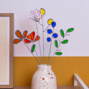 Creatieve workshop glas in lood bloemen boeket Fonk Workshops